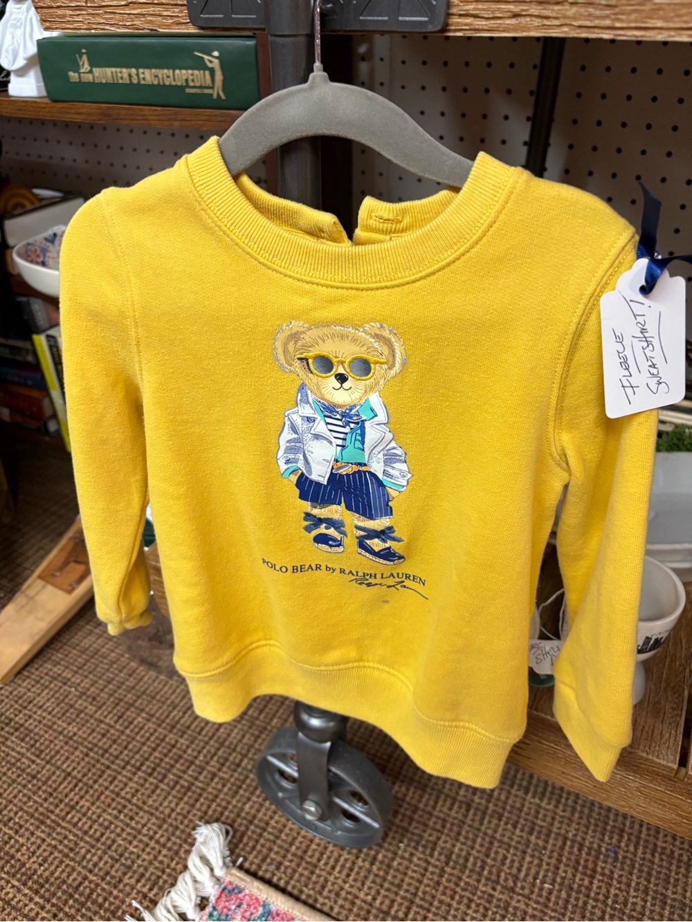 POLO BEAR by RALPH LAUREN Yellow Fleece Crewneck Sweatshirt KiDs Size 2T